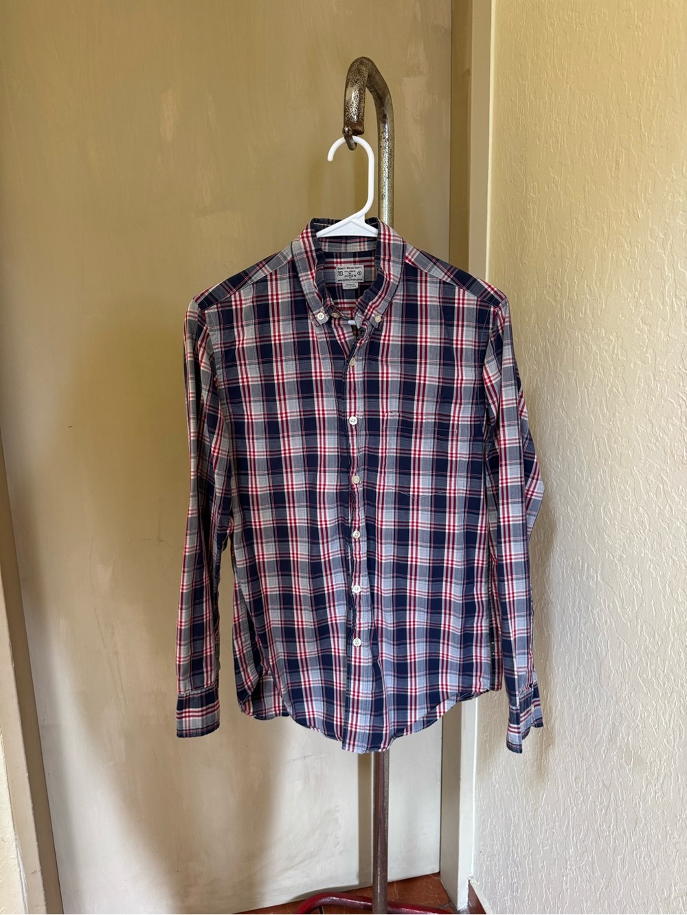 J.Crew Men’s Plaid Button Down Shirt 100% Cotton Small Red Blue White